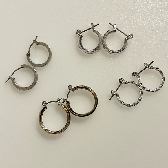 Set of 4 Silver Tone Earrings - Picture 11 of 12